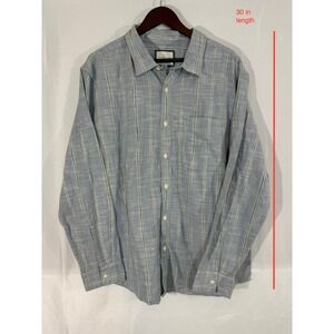 American Eagle XXL Super‎ Soft Blue Striped Casual Button Down Shirt